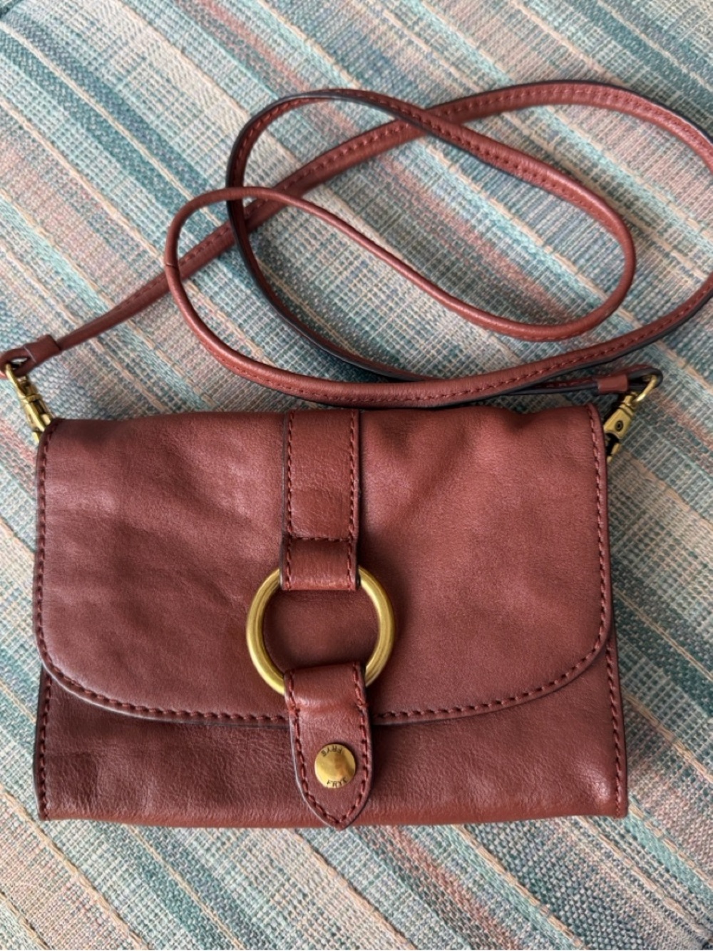 Frye Burgundy Leather Snap Wallet